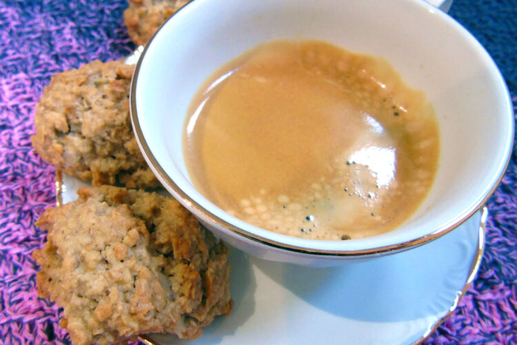 Gluten free oat biscuits with coffee