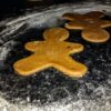 raw gingerbread dough - gingerbread men shaped
