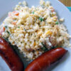 Potato salad with sausages
